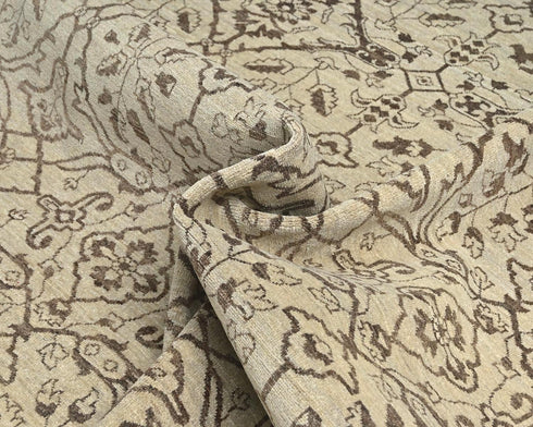 9x12 Zeigler Light Brown Afghan Hand Knotted Wool Area Rug